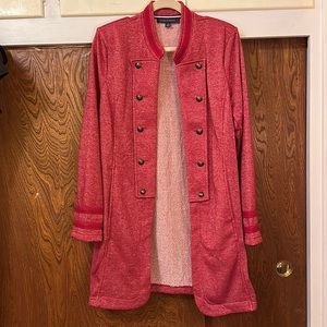 Tommy Hilfiger Midi Military Style Jacket, Red, Women’s X-Large